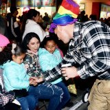 Handing out candy at the parade